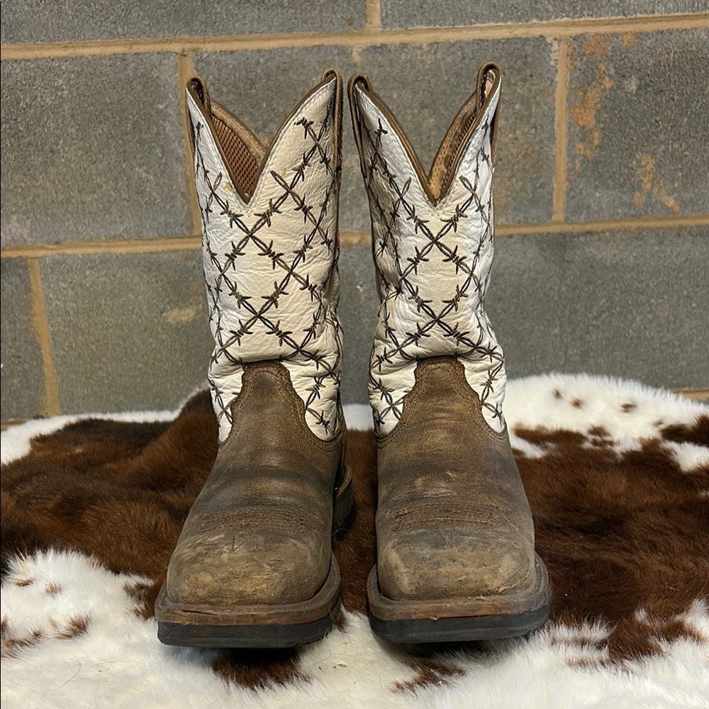 Twisted X Bomber and White Cowboy Boots, Composite Toe